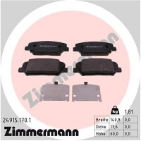 24915.170.1 ZIMMERMANN Комплект гальмівних колодок дисковий гальм