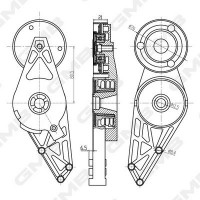 GAT21100 GMB Натяжная планка, Поліклиновий ремінь