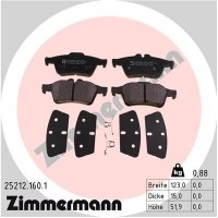 25212.160.1 ZIMMERMANN Комплект гальмівних колодок дисковий гальм