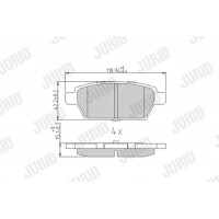 572653J JURID Комплект гальмівних колодок дисковий гальм