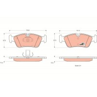 GDB1348 TRW Комплект гальмівних колодок дисковий гальм