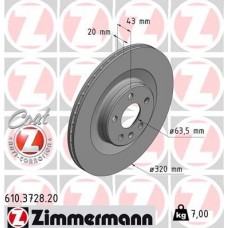 610.3728.20 ZIMMERMANN Гальмівний диск 610.3728.20 ZIMMERMANN Гальмівний диск