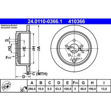 24.0110-0366.1 ATE Гальмівний диск
