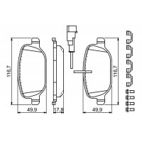 0 986 494 717 BOSCH Комплект гальмівних колодок дисковий гальм