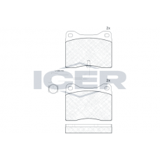 180528 ICER КомплеК т гальмівних колодок, дискове гальмо