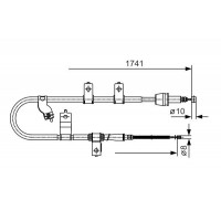 1 987 482 076 BOSCH Тросик, cтояночный тормоз