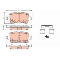 GDB2180 TRW Комплект гальмівних колодок дисковий гальм