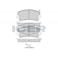 180060 ICER КомплеК т гальмівних колодок, дискове гальмо