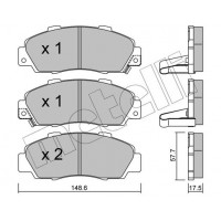 22-0298-0 METELLI Комплект гальмівних колодок дисковий гальм