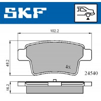 VKBP 90088 SKF Комплект гальмівних колодок дисковий гальм