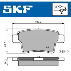 VKBP 90088 SKF Комплект гальмівних колодок дисковий гальм
