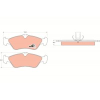 GDB1263 TRW Комплект гальмівних колодок дисковий гальм