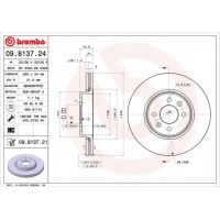 09.8137.21 BREMBO Гальмівний диск