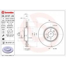 09.8137.21 BREMBO Гальмівний диск