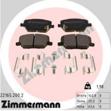 22165.200.2 ZIMMERMANN Комплект гальмівних колодок дисковий гальм 22165.200.2 ZIMMERMANN Комплект гальмівних колодок дисковий гальм
