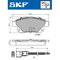VKBP 90077 E SKF Комплект гальмівних колодок дисковий гальм