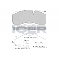151254-066 ICER Комплект гальмівних колодок дисковий гальм