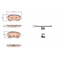 GDB2161 TRW Комплект гальмівних колодок дисковий гальм