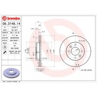 09.3148.14 BREMBO Гальмівний диск