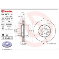09.A905.11 BREMBO Гальмівний диск
