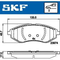 VKBP 80475 SKF Комплект гальмівних колодок дисковий гальм