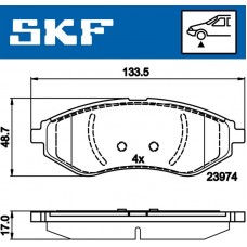 VKBP 80475 SKF Комплект гальмівних колодок дисковий гальм