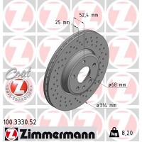 100.3330.52 ZIMMERMANN Гальмівний диск