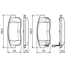 0 986 494 223 BOSCH Комплект гальмівних колодок дисковий гальм