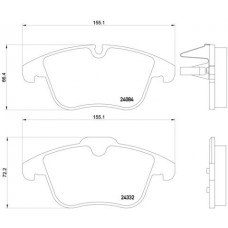 P 61 106 BREMBO Комплект гальмівних колодок дисковий гальм