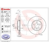 09.D571.11 BREMBO Гальмівний диск