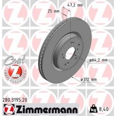 280.3195.20 ZIMMERMANN Гальмівний диск