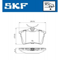 VKBP 90036 SKF Комплект гальмівних колодок дисковий гальм
