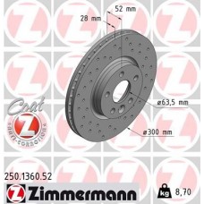 250.1360.52 ZIMMERMANN Гальмівний диск