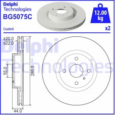 BG5075C DELPHI Гальмівний диск