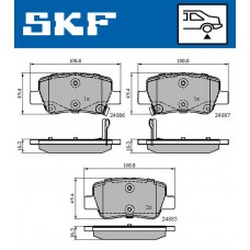 VKBP 90458 A SKF Комплект гальмівних колодок дисковий гальм
