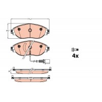 GDB2114 TRW Комплект гальмівних колодок дисковий гальм