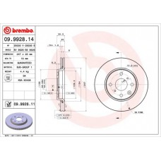 09.9928.11 BREMBO Гальмівний диск
