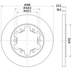 8DD 355 122-831 HELLA PAGID Гальмівний диск