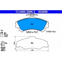 13.0460-2896.2 ATE Комплект гальмівних колодок дисковий гальм