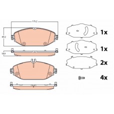 GDB2097 TRW Комплект гальмівних колодок дисковий гальм