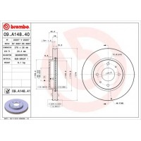 09.A148.41 BREMBO Гальмівний диск