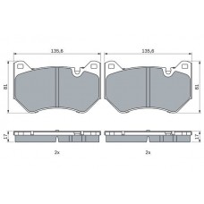 0 986 424 966 BOSCH Комплект гальмівних колодок дисковий гальм