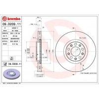 09.D209.11 BREMBO Гальмівний диск