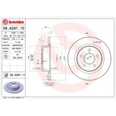 08.A297.11 BREMBO Гальмівний диск
