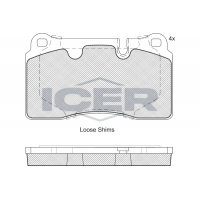 181788 ICER КомплеК т гальмівних колодок, дискове гальмо