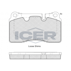 181788 ICER КомплеК т гальмівних колодок, дискове гальмо