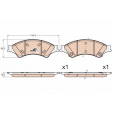 GDB2005 TRW Комплект гальмівних колодок дисковий гальм