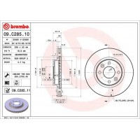 09.C285.11 BREMBO Гальмівний диск