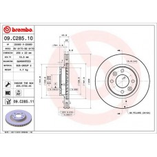 09.C285.11 BREMBO Гальмівний диск