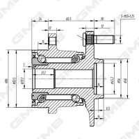 GH23650M GMB Комплект підшипника ступиці колеса